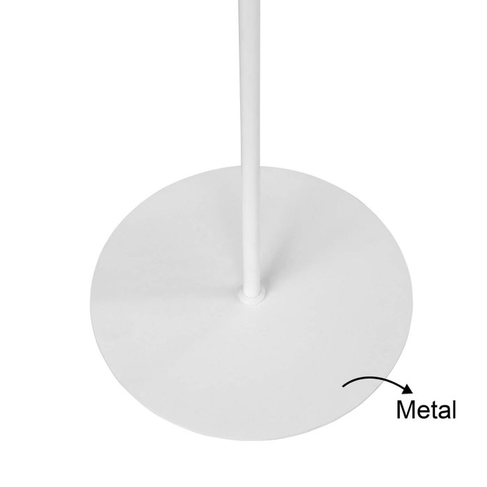 Opviq Lámpara de pie blanca con cuerpo de metal